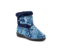 Pavers Warm-Lined Touch-Fasten Slippers - Navy Size 5