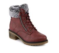 Pavers Warm Lined Zip Up Casual Boots - Burgundy Size 7