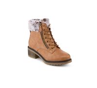 Pavers Warm Lined Zip Up Casual Boots In Tan Tan 3