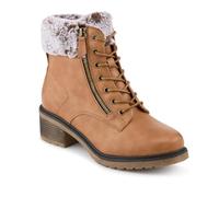 Pavers Warm Lined Zip Up Casual Boots - Tan Size 7