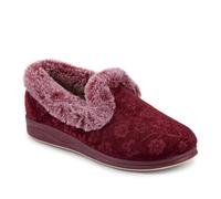 Pavers Warm Memory Foam Velour Slippers - Burgundy Size 9