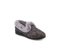Pavers Warm Memory Foam Velour Slippers In Grey Grey 9