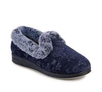 Pavers Warm Memory Foam Velour Slippers - Navy Size 7