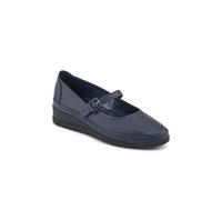 Wedge-Heeled Smart Mary Janes - Navy Size 7