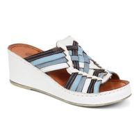 Pavers Wedge Mule Sandals - Blue Multi Size 6
