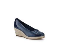 Pavers Wedged Memory Foam Espadrilles In Navy Navy 7