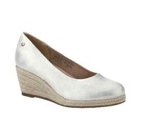 Pavers Wedged Memory Foam Espadrilles - Soft Gold Size 5