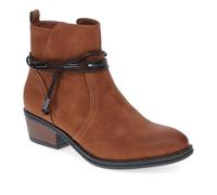 Pavers Western-Heeled Ankle Boots - Tan Size 7