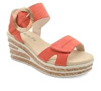 Pavers Wide Fit Adjustable Fasten Wedged Sandals - Orange Size 5