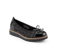 Pavers Wide Fit Bow-Detailed Pumps - Black Tweed Size 7