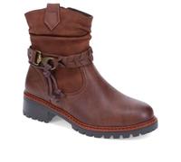 Pavers Wide Fit Buckle Ankle Boots - Brown Size 5