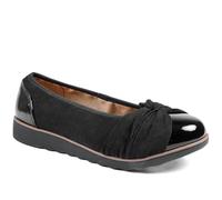 Pavers Wide Fit Chunky Bow Detailed Pumps - Black Size 7