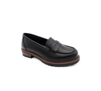 Pavers Wide Fit Chunky Sole Penny Loafers In Black Black