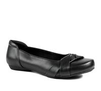 Pavers Wide Fit Comfort Ballet Flats - Black Size 7