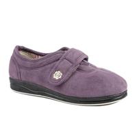 Pavers Wide Fit Cosy Adjustable Fasten Slippers - Lilac Size 5