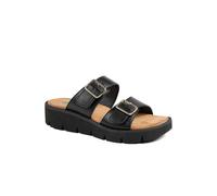 Pavers Wide Fit Cushioned Buckled Sandals In Black Black