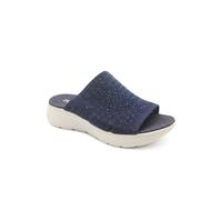 Pavers Wide Fit Diamante Cushioning Mule Sandals In Navy Navy
