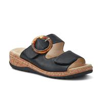 Pavers Wide Fit Dual-Fasten Mules - Black Size 6