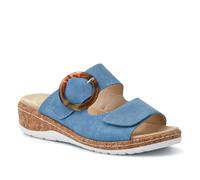 Pavers Wide Fit Dual-Fasten Mules - Blue Size 4