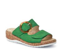 Pavers Wide Fit Dual-Fasten Mules - Green Size 4