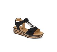 Pavers Women's Wide-Fit Dual-Touch-Fasten Sandals in Black | Size: 4 Pavers Black 4