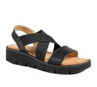 Pavers Wide Fit Elasticated Fashionable Sandals - Black Size 5