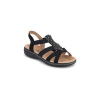 Pavers Wide Fit Elasticated Sandals In Black Black