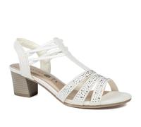 Pavers Wide Fit Embellished Strappy Sandals - Beige Size 4