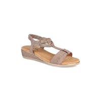 Pavers Wide Fit Embellished Stretch Fit Sandals In Brown Brown