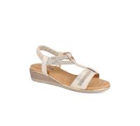 Pavers Wide Fit Embellished Stretch Fit Sandals In Gold Gold