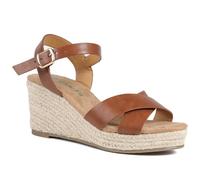Pavers Wide Fit Espadrille Wedge Sandals - Tan Size 6