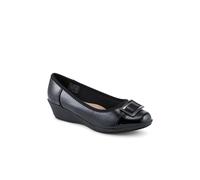 Wide Fit Flexible Wedge Heel Slip On Shoes - Black Patent Size 7