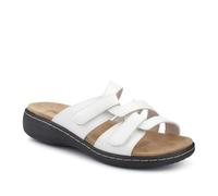 Pavers Wide Fit Fully Adjustable Mules - White Size 6