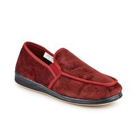 Pavers Wide Fit Grip Sole Slippers - Burgundy Size 10