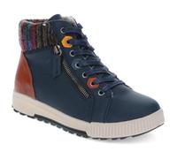 Pavers Wide-Fit Knitted Cuff Ankle Boots - Navy Size 5