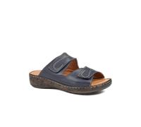 Pavers Wide Fit Leather Adjustable Fastening Sandals In Navy Navy