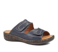 Pavers Wide Fit Leather Adjustable Fastening Sandals - Navy Size 4
