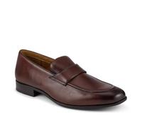 Pavers Wide Fit Leather Heeled Loafers - Brown Size 11