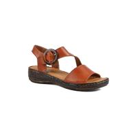 Pavers Wide Fit Leather Sandals With Buckle Fastening - Tan Size 7