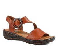 Pavers Wide Fit Leather Sandals With Buckle Fastening - Tan Size 6