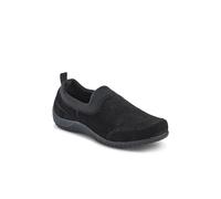 Wide-Fit Leather Slip-On Shoes - Black Size 7