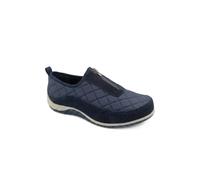 Pavers Womens Wide Fit Leather Slip-On Shoes with Zip Fastening Navy Size 6