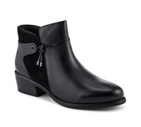 Pavers Wide Fit Leather Tasselled Block Heel Ankle Boots - Black Size 9