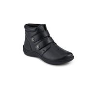 Pavers Wide Fit Leather Touch Fasten Boots - Black Size 6