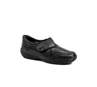 Pavers Women's Wide Fit Leather Touch Fasten Monk Shoes in Black | Size: 4 Pavers Black 4