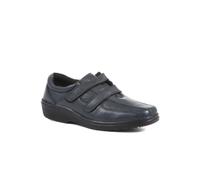 Pavers Wide Fit Leather Touch Fasten Shoes In Navy Navy 4.5