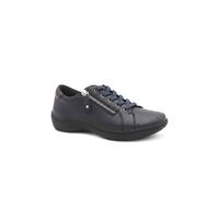Pavers Womens Wide Fit Leather Zip & Lace Casual Trainers Navy Size 7