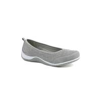 Pavers Wide Fit Memory Foam Floral Pumps - Grey Size 8