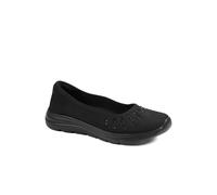 Pavers Wide Fit Memory Foam Sporty Pumps - Black Size 4