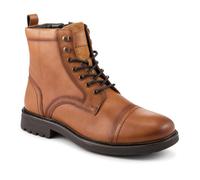 Pavers Wide Fit Premium Leather Lace Up Boots - Tan Size 12